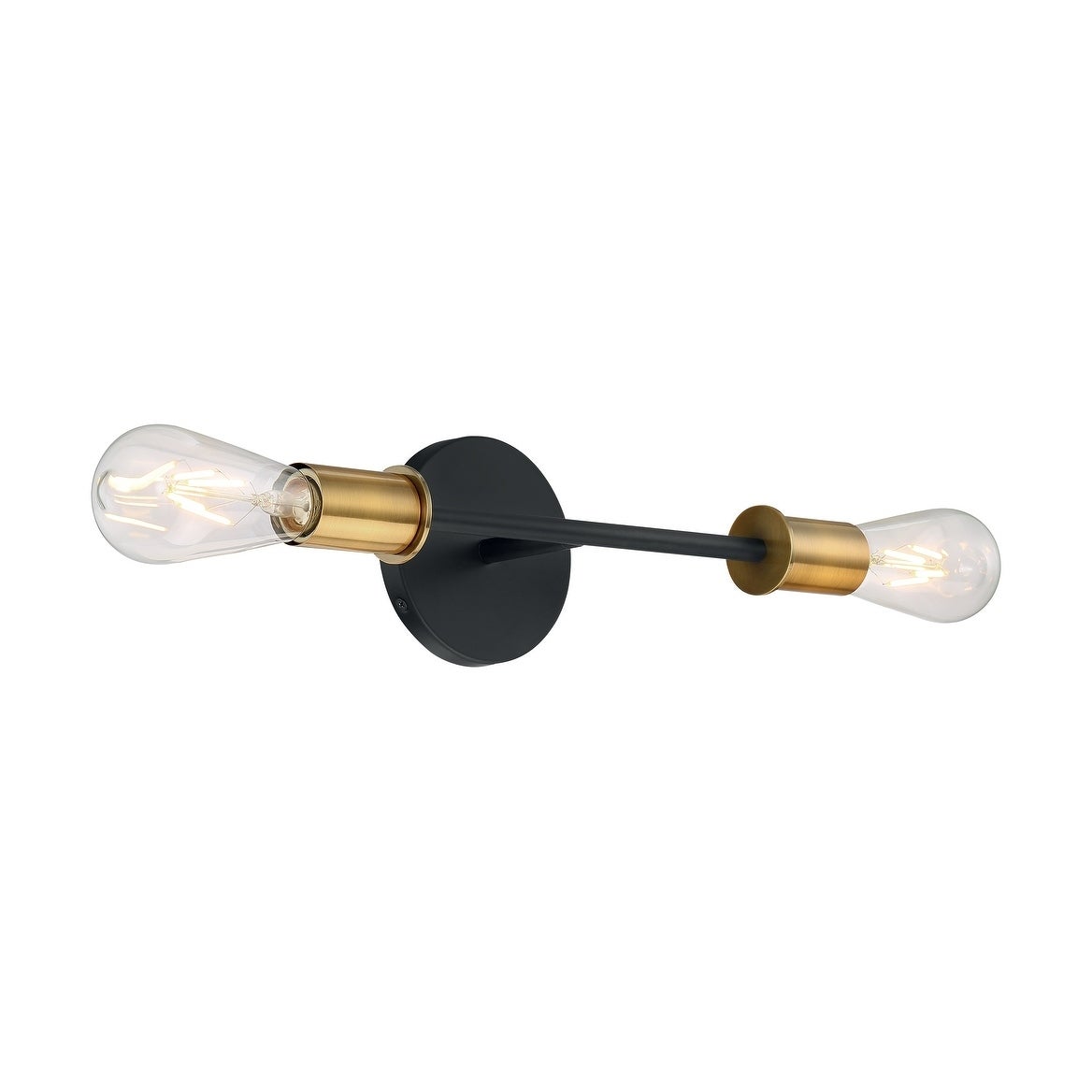 Ryder 2-Light Vanity with Black and Brushed Brass Finish - Mycitystee