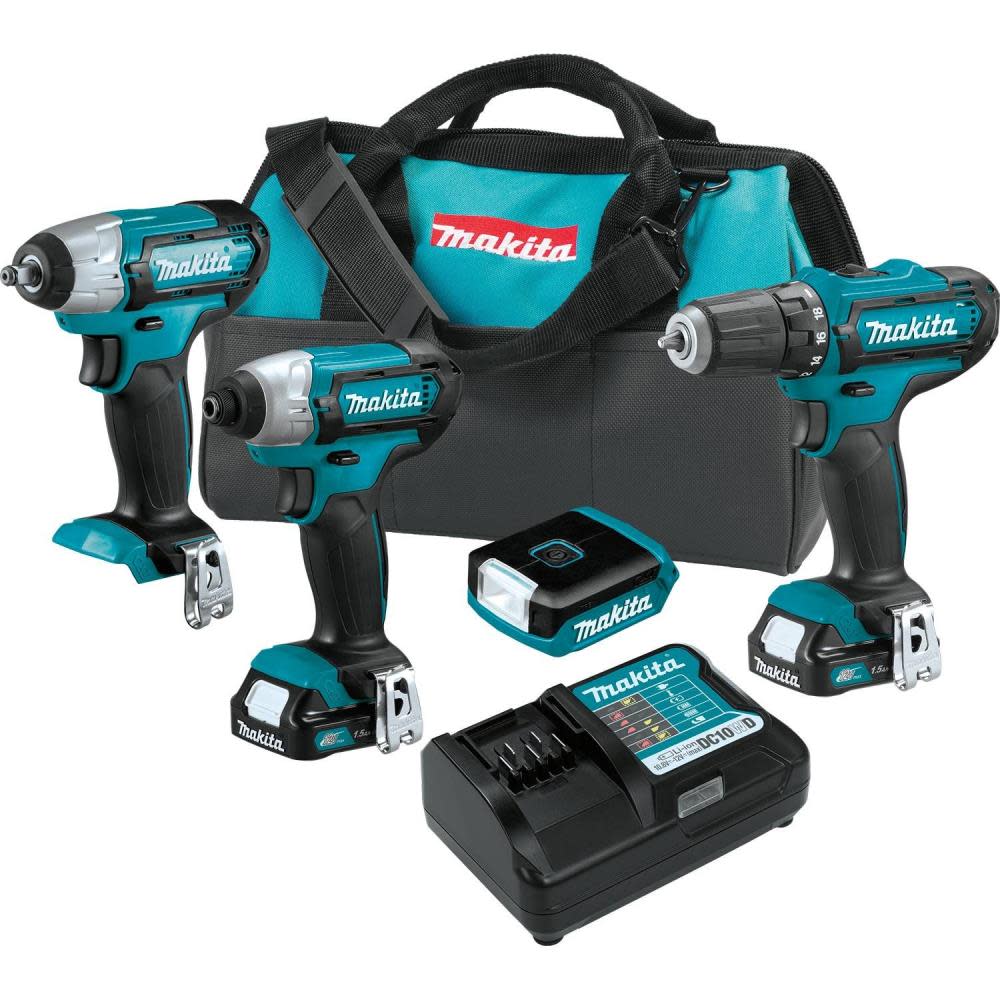 Makita 12V Max CXT Lithium-Ion Cordless 4-Pc. Combo Kit (1.5Ah) CT410 from Makita - Mycitystee