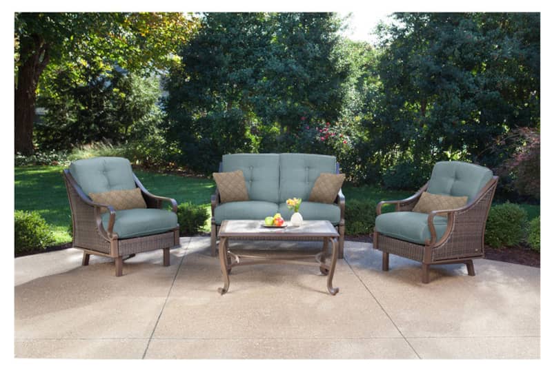 Hanover Ventura 4-Piece Outdoor Seating Patio Set In Ocean Blue - Mycitystee