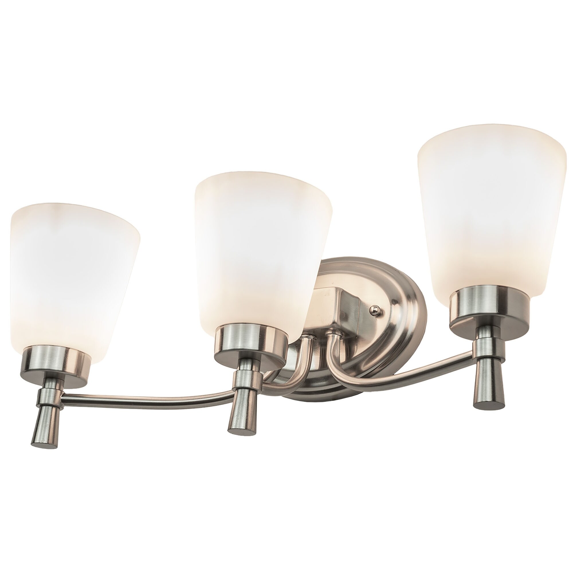 3-Light Brushed Nickel Wall Sconce with Opal Glass Shade - Mycitystee