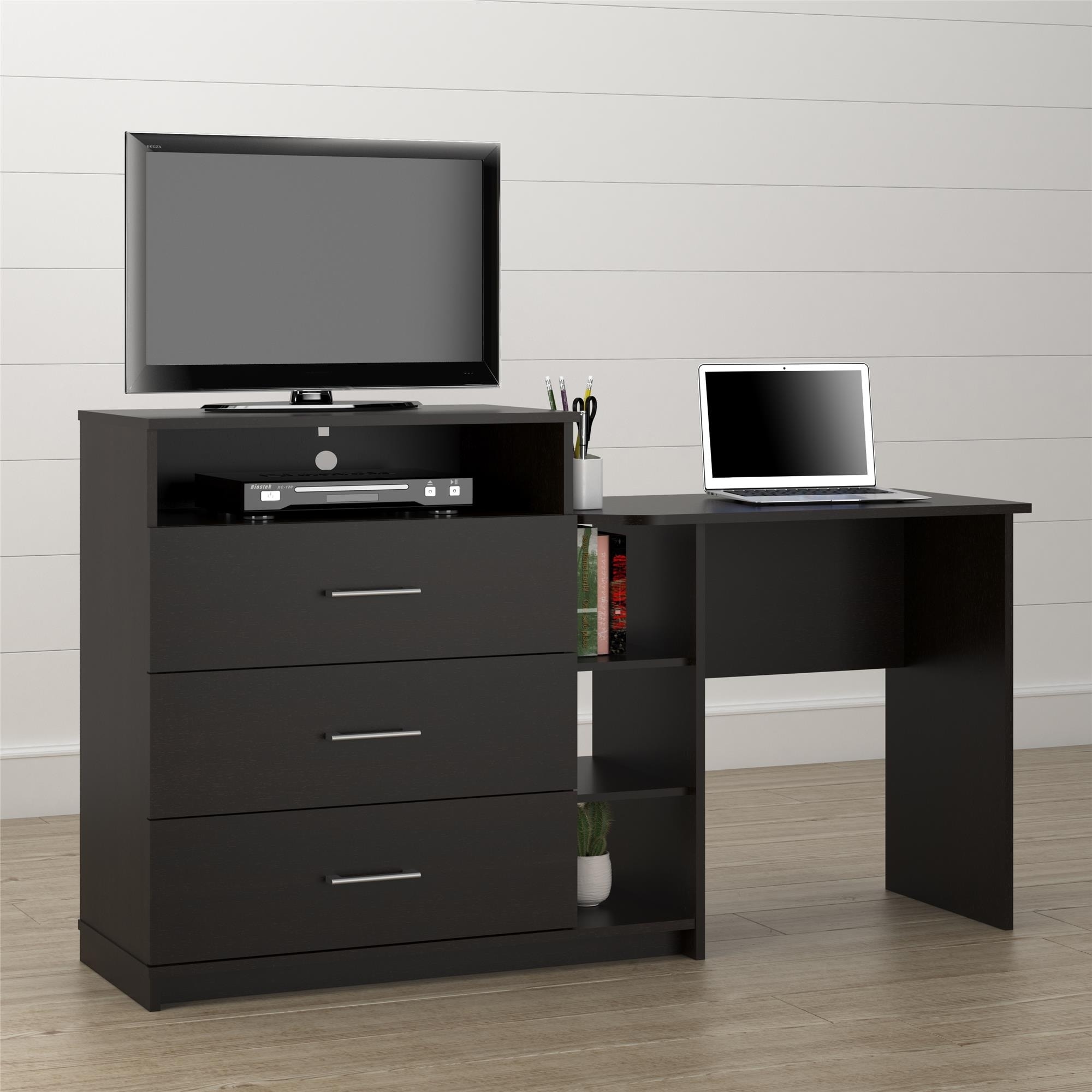Porch and Den Alyssa Espresso 3-in-1 Media Dresser and Desk Combo - - 22814872 - Mycitystee