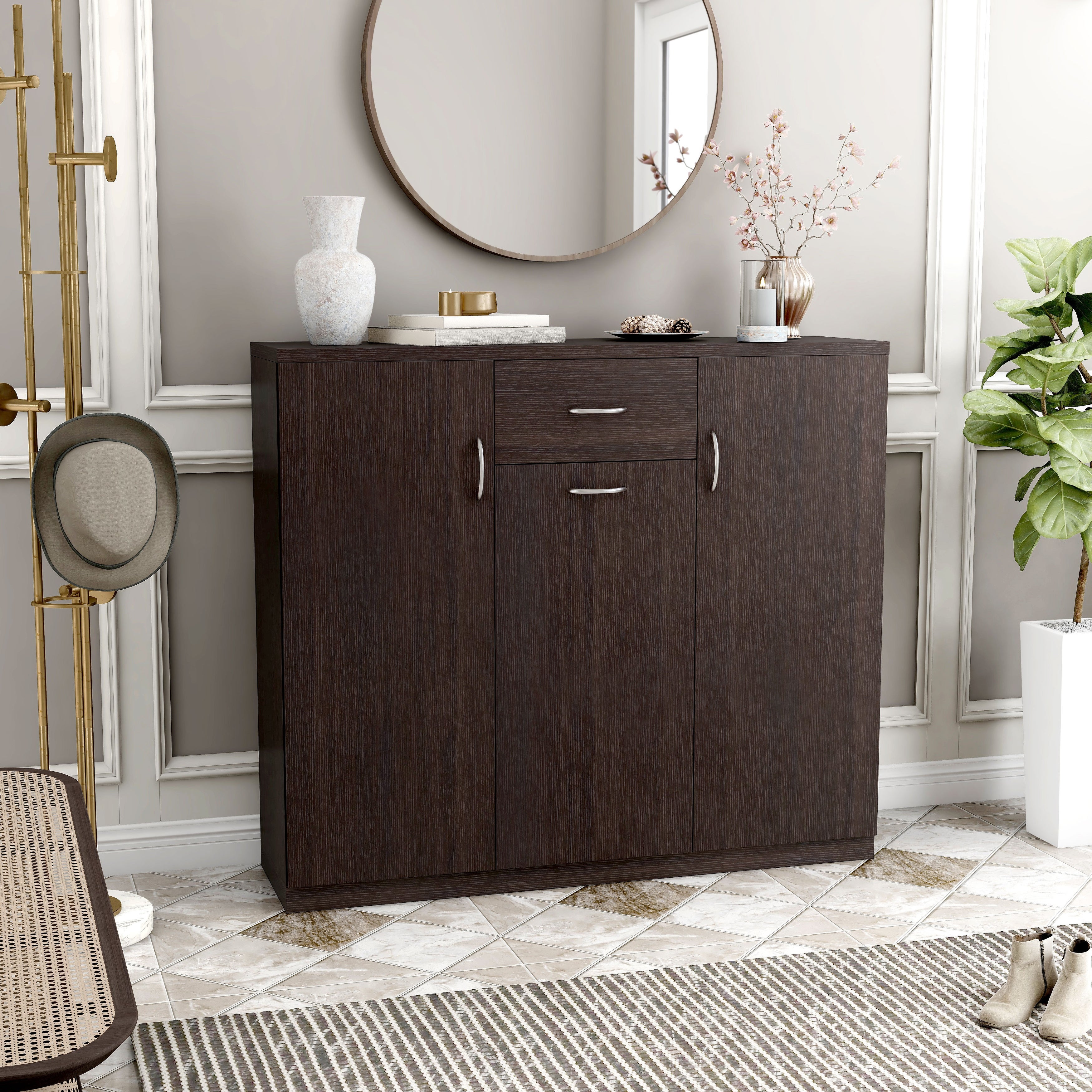 Furniture of America Ekko Contemporary Espresso 10-shelf Shoe Cabinet - - 20616411 - Mycitystee