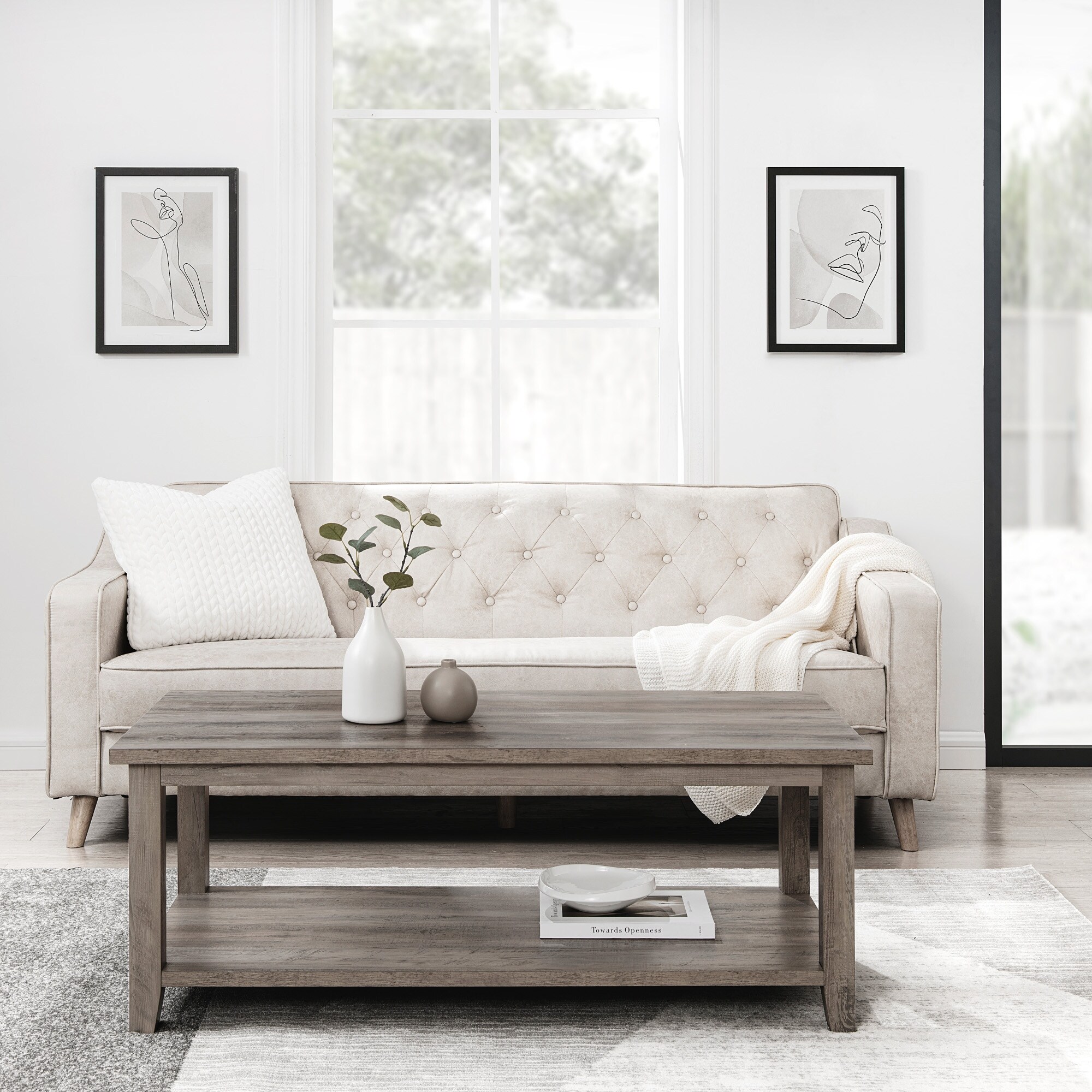 Middlebrook Modern Coffee Table with Lower Shelf - Mycitystee
