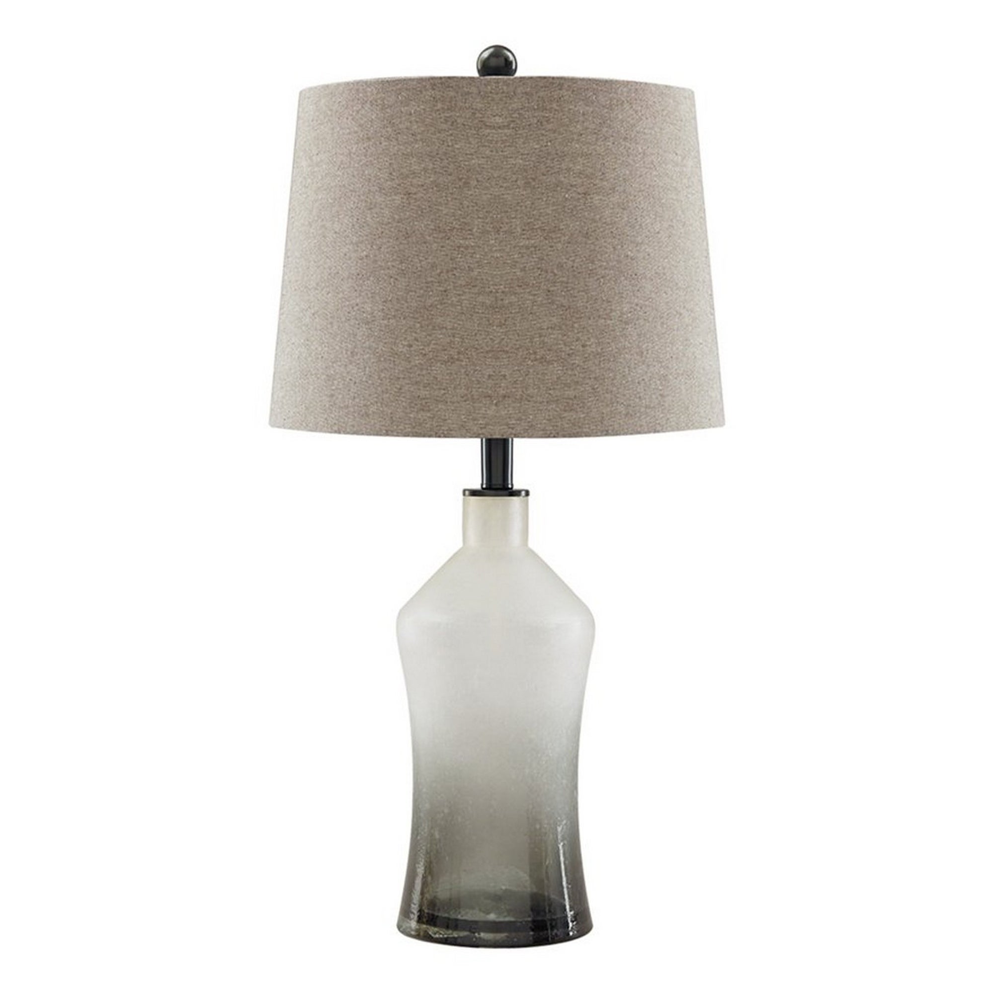 Vase Shape Frame Table Lamp with Fabric Shade， Set of 2， Gray and Clear - Mycitystee