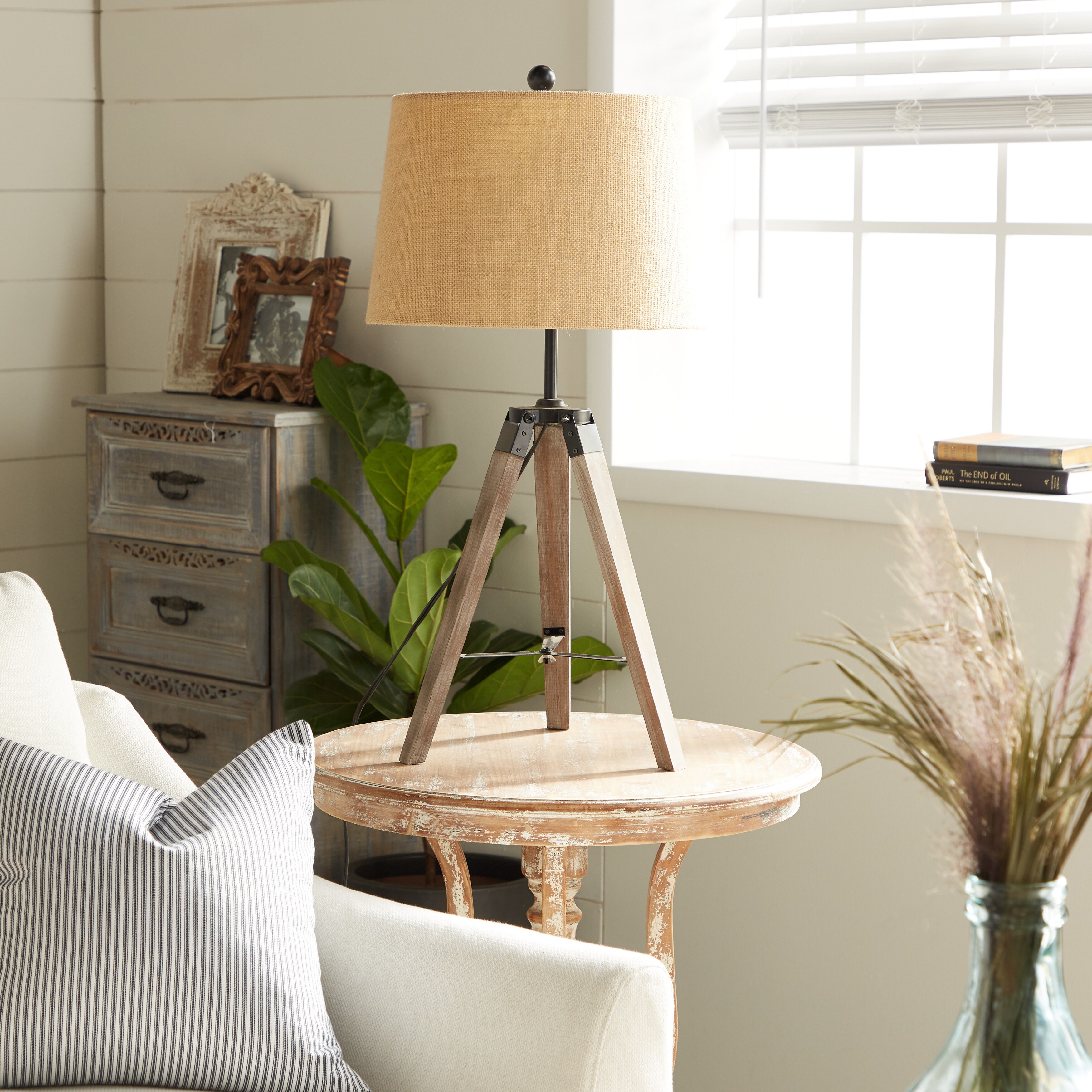 Brown Pine Rustic Table Lamp (Set of 2) - 15 x 31 - Mycitystee