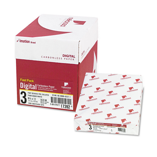 Nekoosa Fast Pack Carbonless 3-Part Paper， 8.5 x 11， Pink/Canary/White， 500 Sheets/Ream， 5 Reams/Carton (17392) - Mycitystee