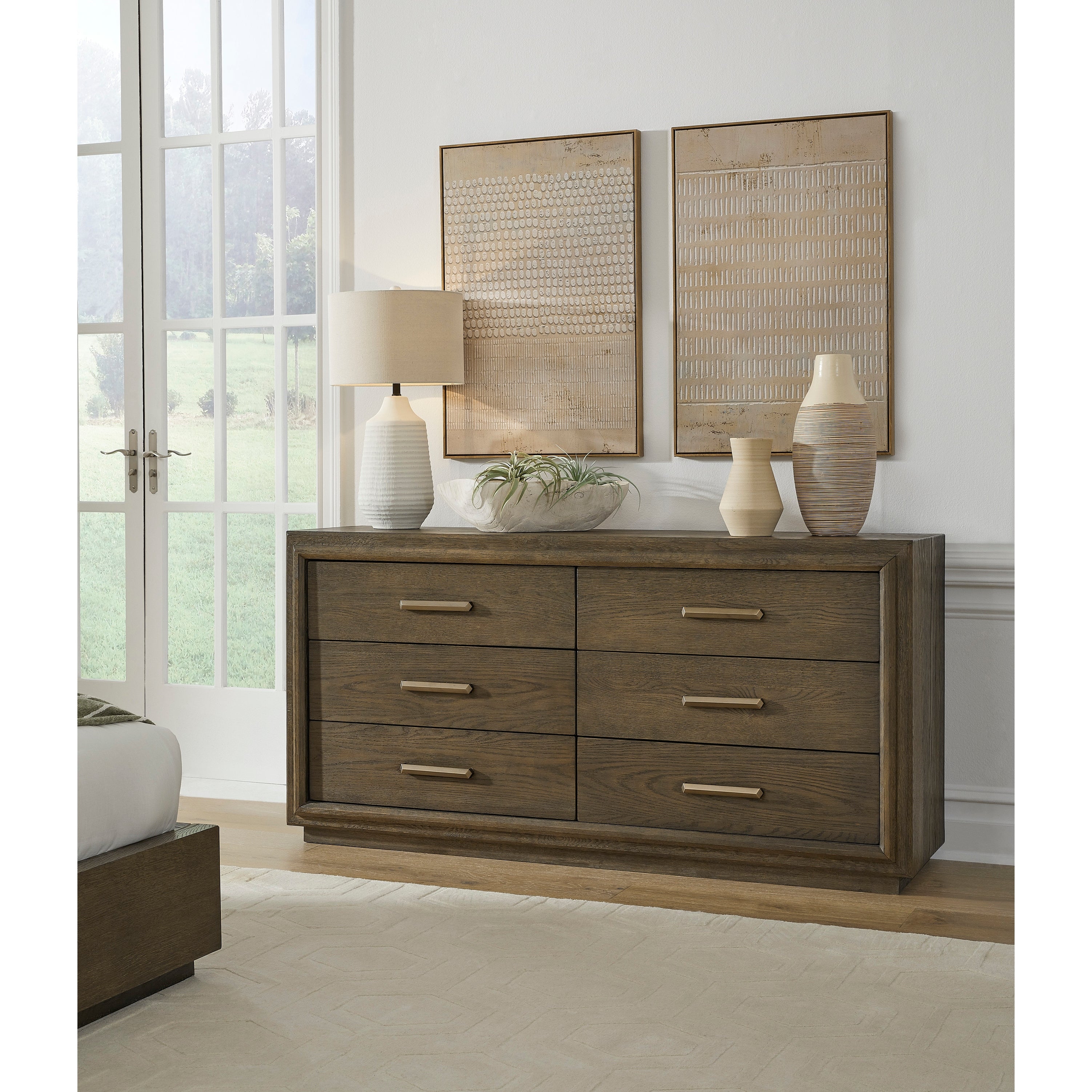 Lawson Six Drawer Wood Dresser in Big Bear Brown - - 38002665 - Mycitystee