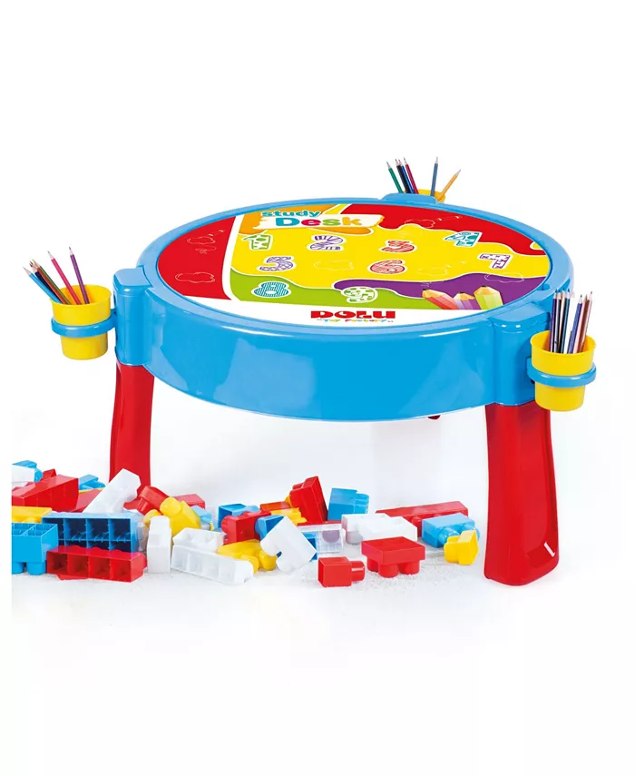 Rock Manor Games Dolu Toys 2-in-1 Activity Table with Jumbo Blocks， 104 Piece - Mycitystee