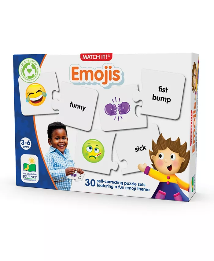 The Learning Journey - Match It Emojis Set of 30 Matching puzzle Pairs - Mycitystee