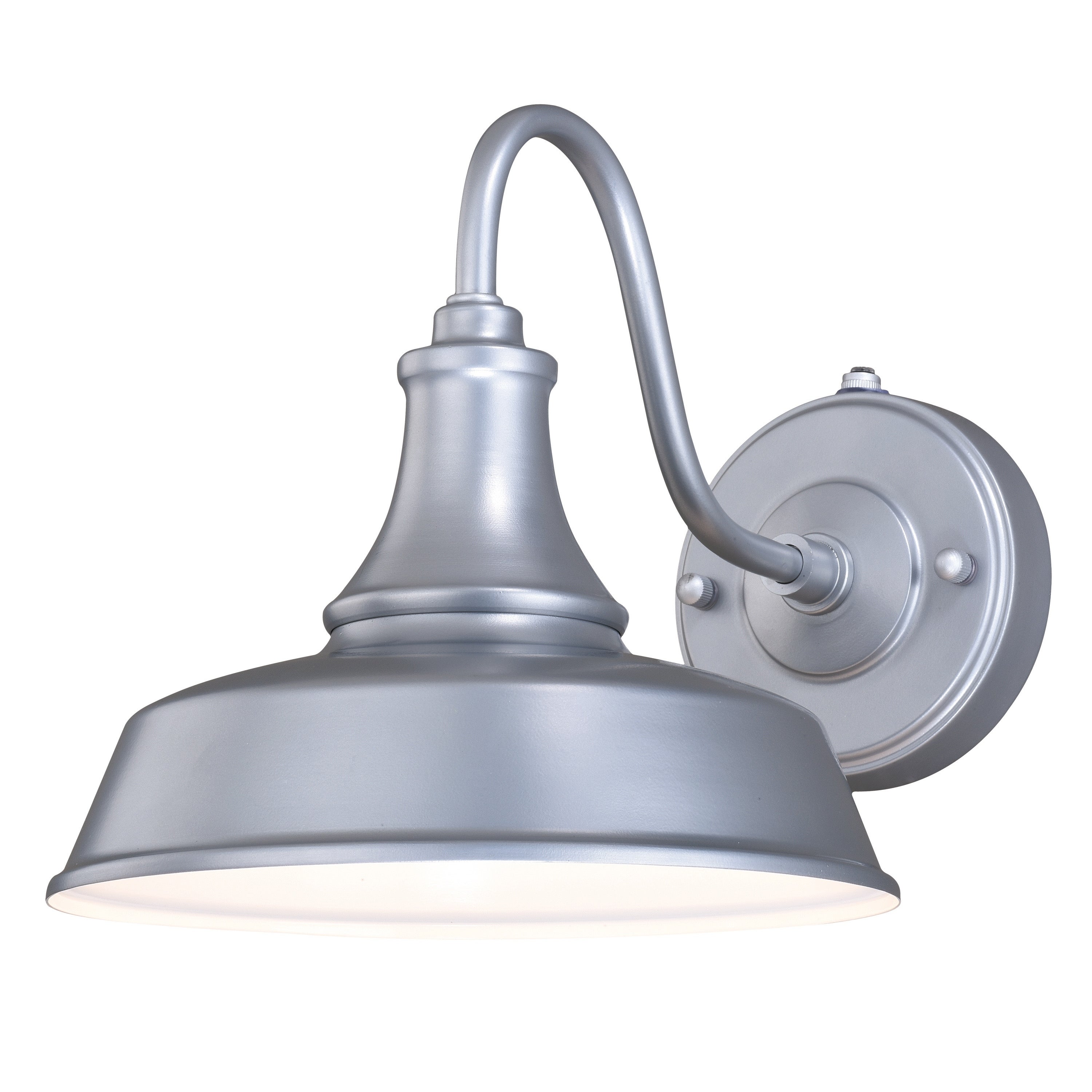 Dorado 1 Light Dusk to Dawn Silver White Farmhouse Barn Dome Outdoor Wall Lantern - 9-in W x 9-in H x 13.25-in D Shopping - The Best Deals on Outdoor - Mycitystee