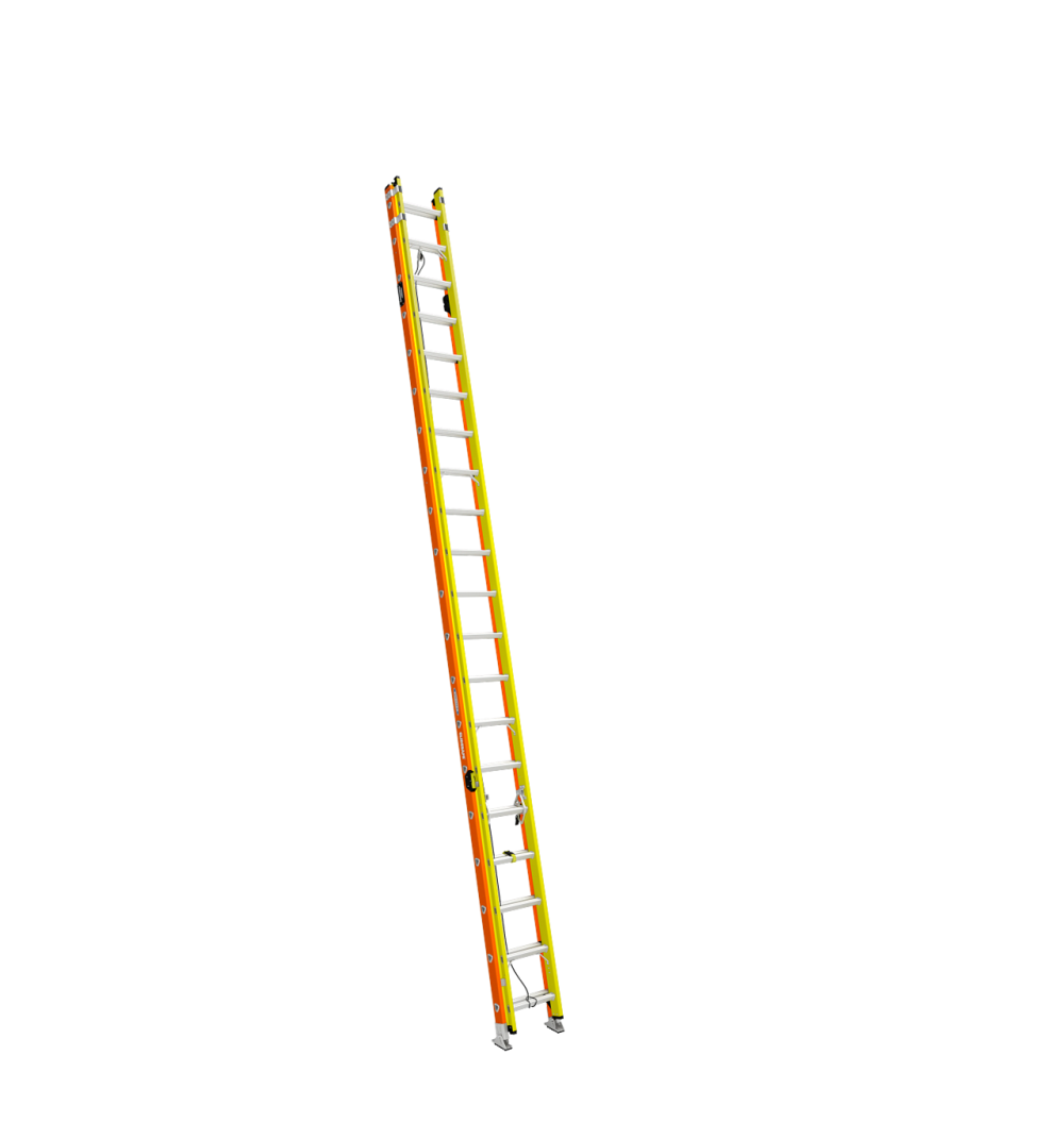 Werner Glidesafe Extension Ladder Fiberglass Tri Rung Type IA 40' - Mycitystee