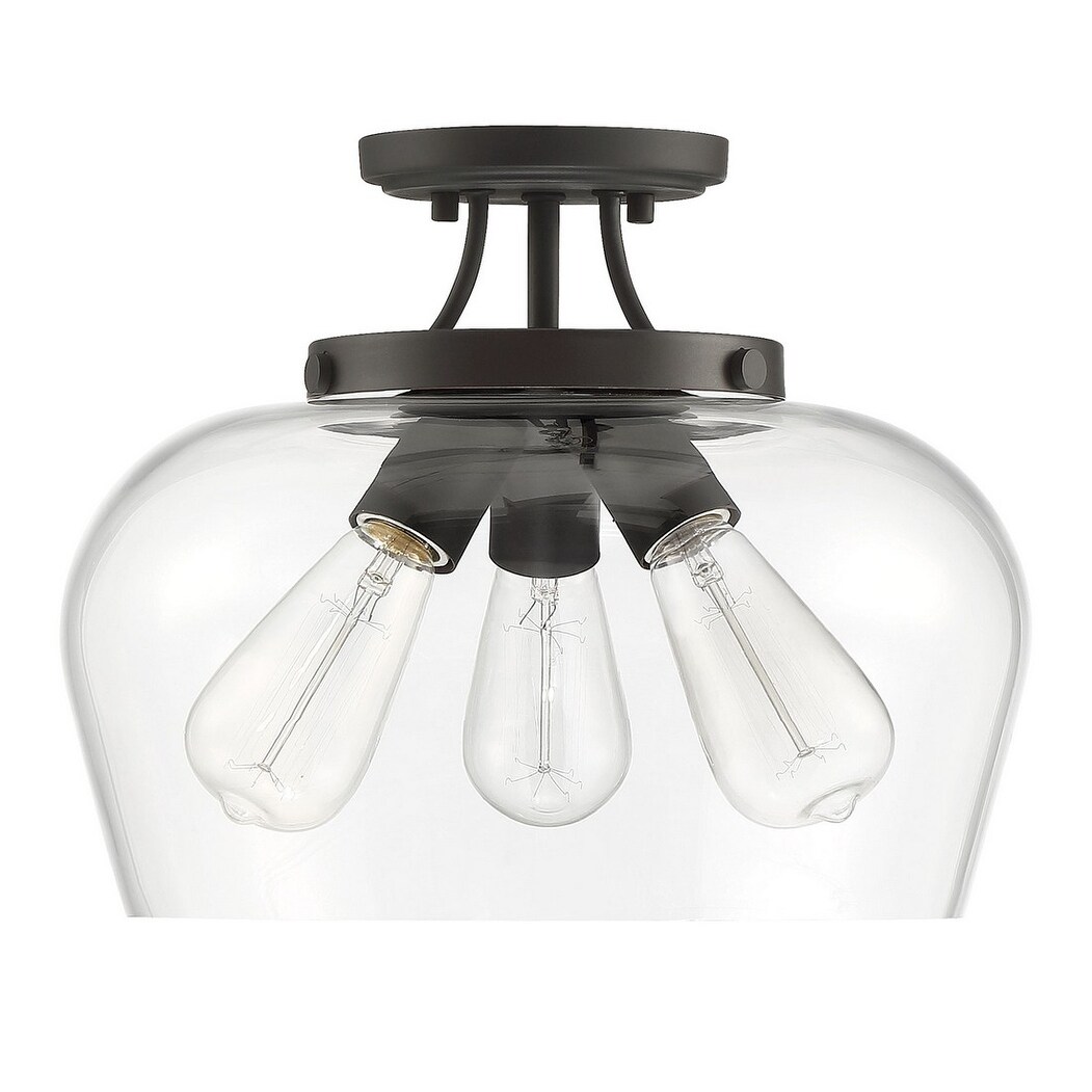 Savoy House Octave 3-Light Semi-Flush with Clear Glass (13
