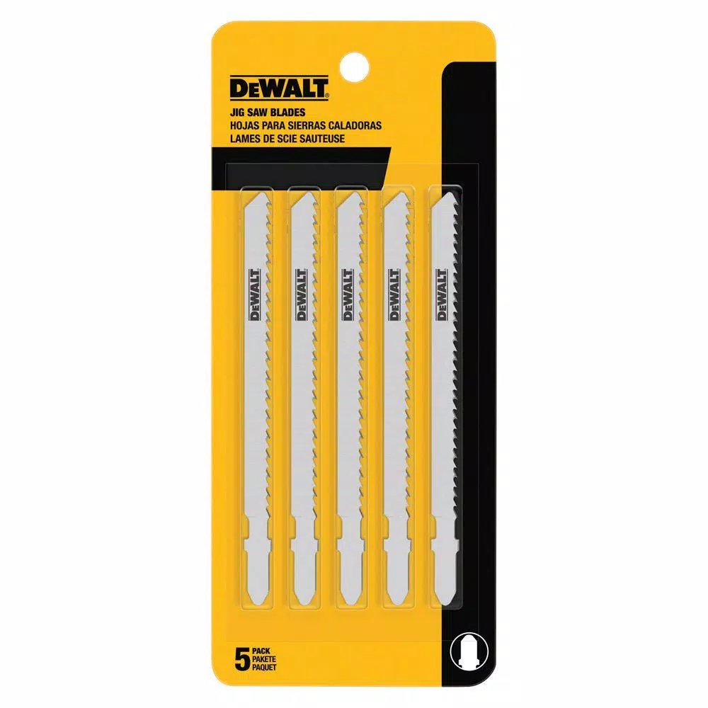 DEWALT 4 in. 6 TPI Fast Clean Wood Cutting Jig Saw Blade Bi-Metal T-Shank (5-Pack) and#8211; XDC Depot - Mycitystee