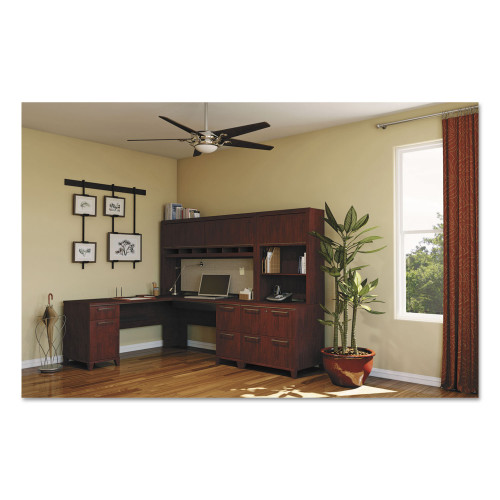 Bush Enterprise Collection 72w x 72d L-Desk Surface Only， 70.13w x 70.13d x 29.75h， Mocha Cherry， Box 2 of 2 (2910MCA203) - Mycitystee