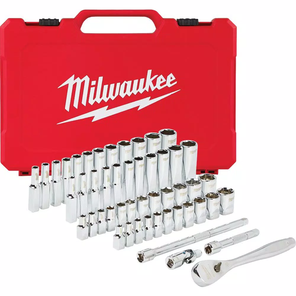 Milwaukee 1/4 in. Drive SAE/Metric Ratchet and Socket Mechanics Tool Set (50-Piece) and#8211; XDC Depot - Mycitystee