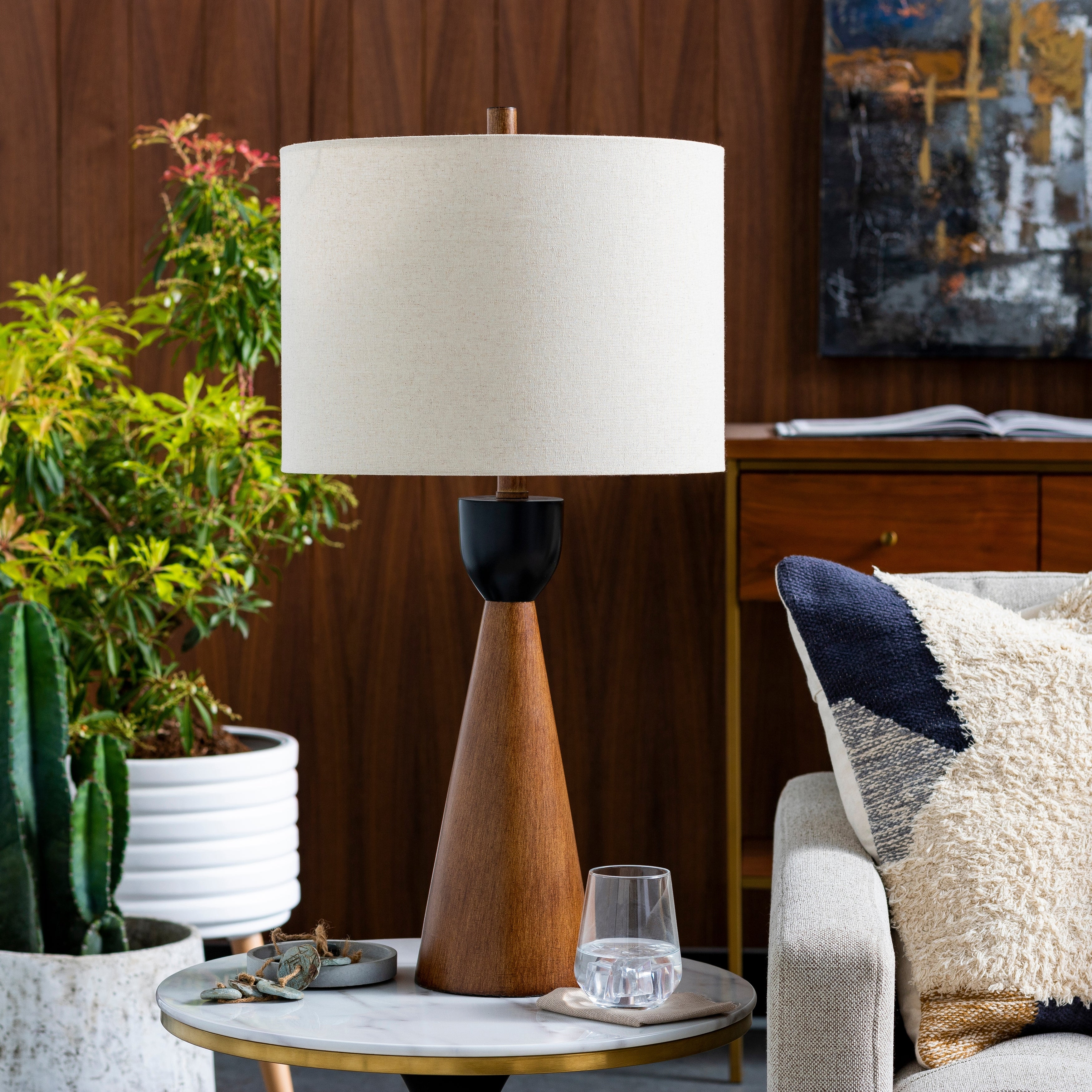 Mina Modern Wood Table Lamp - 29