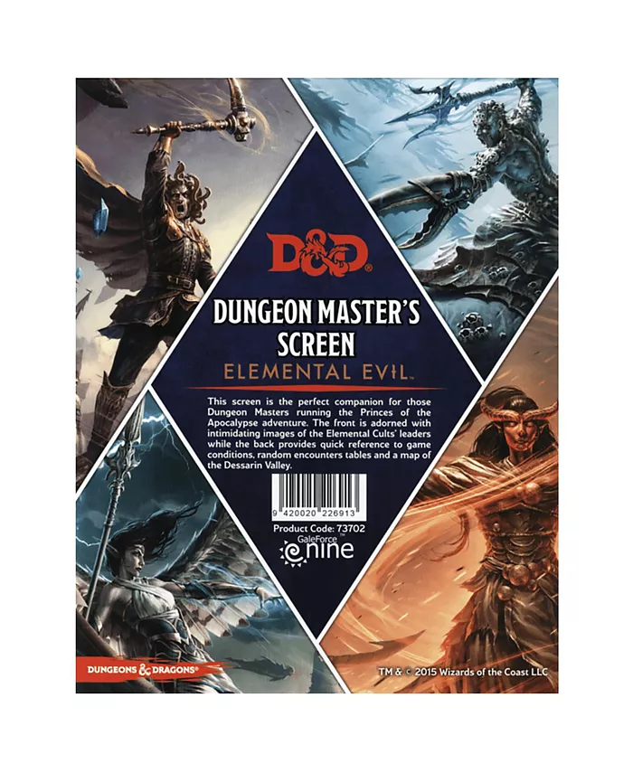Dungeons Dragons D D Elemental Evil Princes of the Apocalypse Dungeon Master's Screen Tabletop RPG DM Screen Dungeons Dragons - Mycitystee