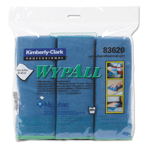 WypAll Microfiber Cloths， Reusable， 15.75 x 15.75， Blue， 6/Pack (83620) - Mycitystee