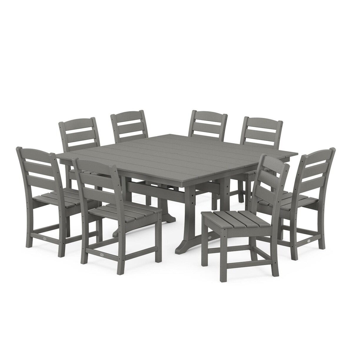 POLYWOOD Lakeside 9-Piece Farmhouse Trestle Dining Set - Mycitystee