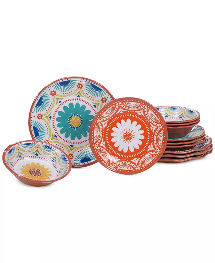Certified International Vera Cruz Melamine 12 Piece Dinnerware Set - Mycitystee