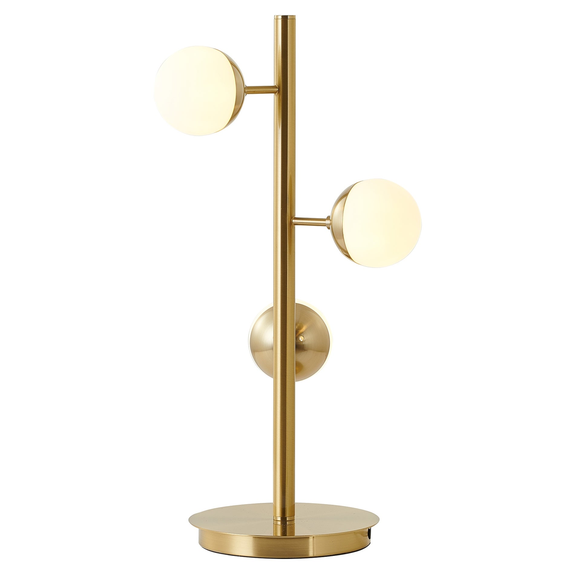 Brass Metal Table Lamp With White Glass Shades - Mycitystee