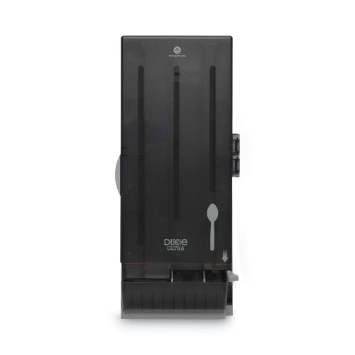 Dixie SmartStock Utensil Dispenser， Spoons， 10 x 8.75 x 24.75， Translucent Black (SSSD120) - Mycitystee