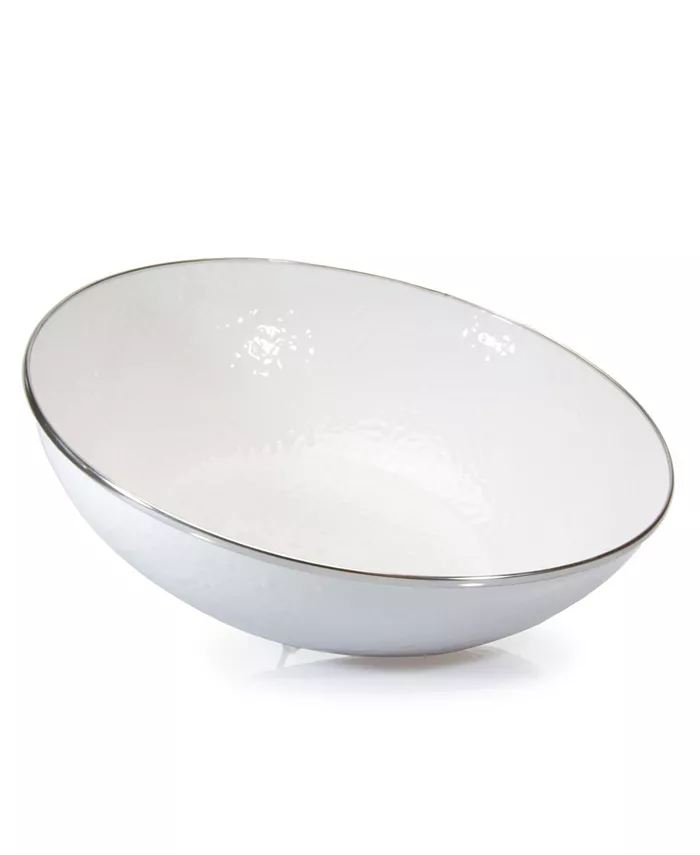 Golden Rabbit Solid White Enamelware Collection 5 Quart Serving Bowl - Mycitystee