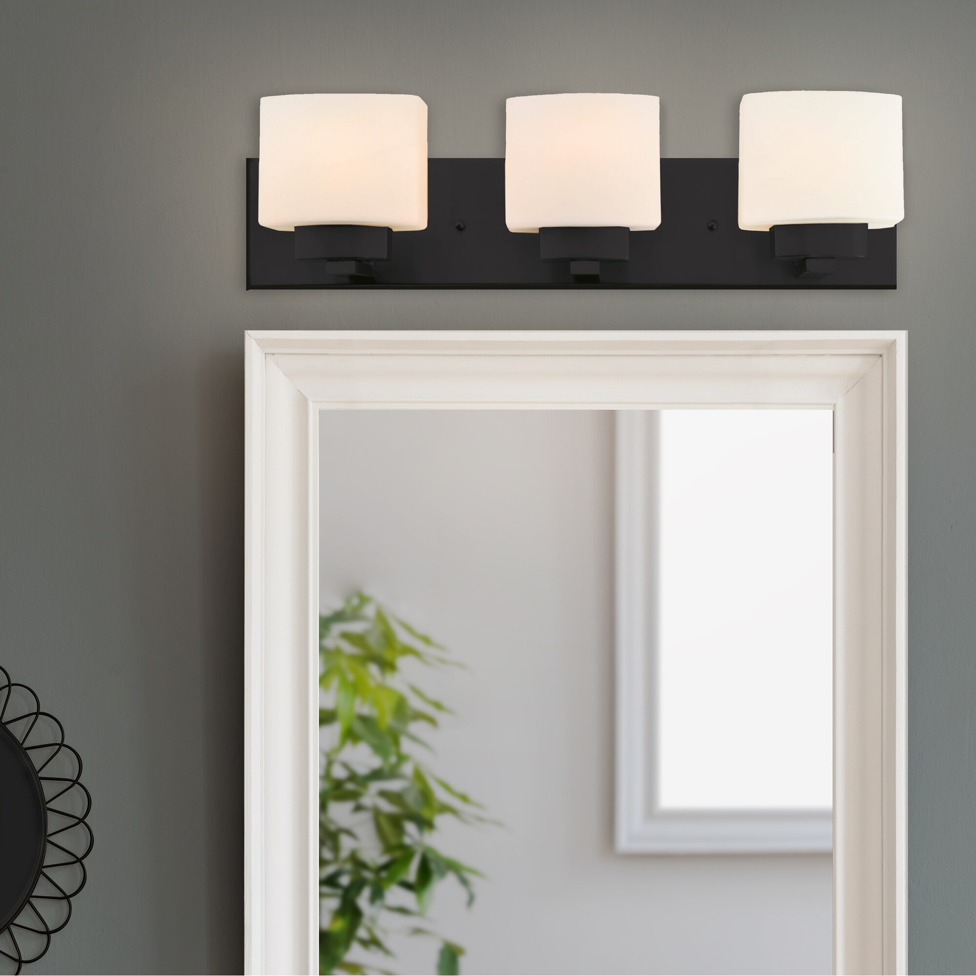 Design House Dove Creek Traditional 3-Light Indoor Dimmable Bathroom Vanity Light - Matte Black - Mycitystee