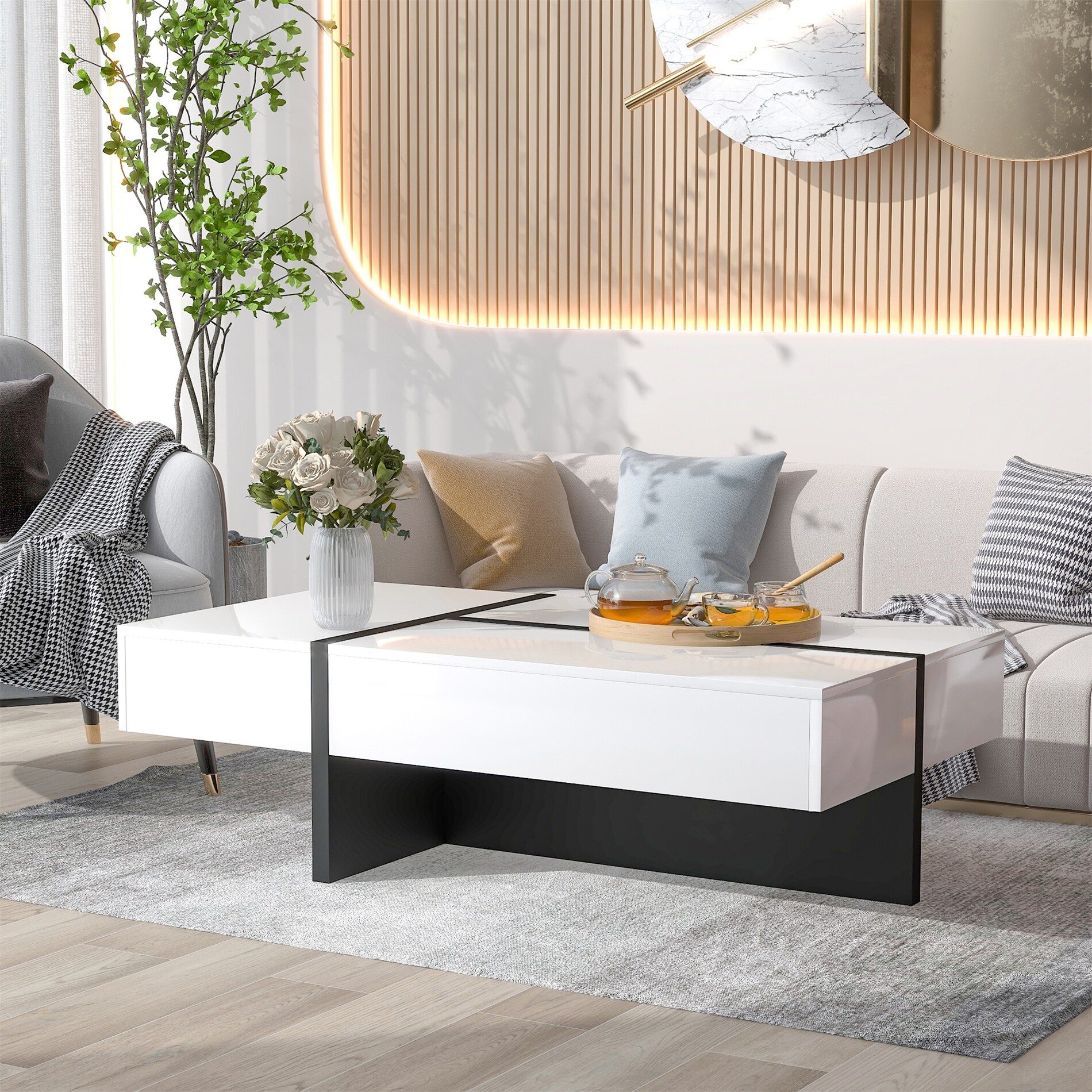 Modern High Gloss Surface End Table - Mycitystee