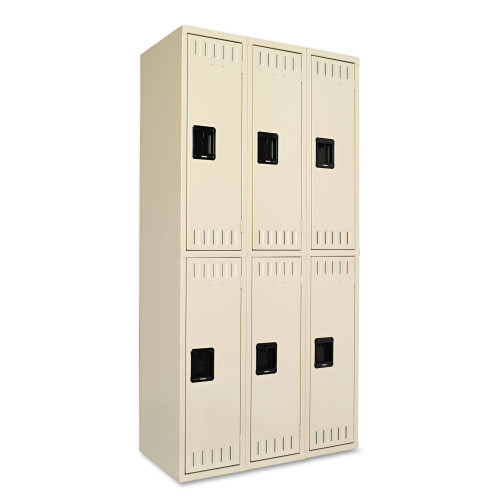 Tennsco Double Tier Locker， Triple Stack， 36w x 18d x 72h， Sand (DTS121836CSD) - Mycitystee