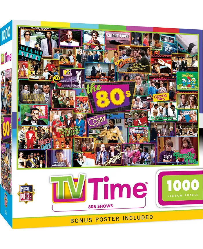 MasterPieces Puzzles TV Time - 80's Shows 1000 Piece Adult Jigsaw Puzzle - Mycitystee