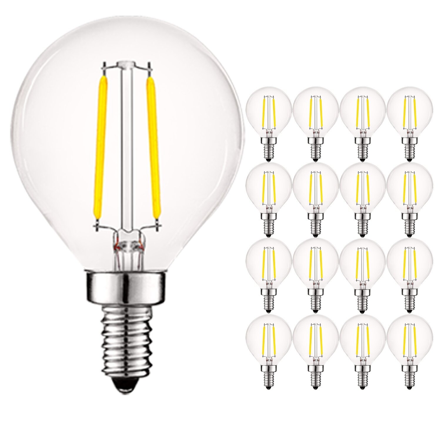 Luxrite 4W Vintage G16.5 LED Globe Bulbs Dimmable， 5000K Bright White， 400 Lumens， E12 LED Bulb 40W Equivalent， 16 Pack - Mycitystee