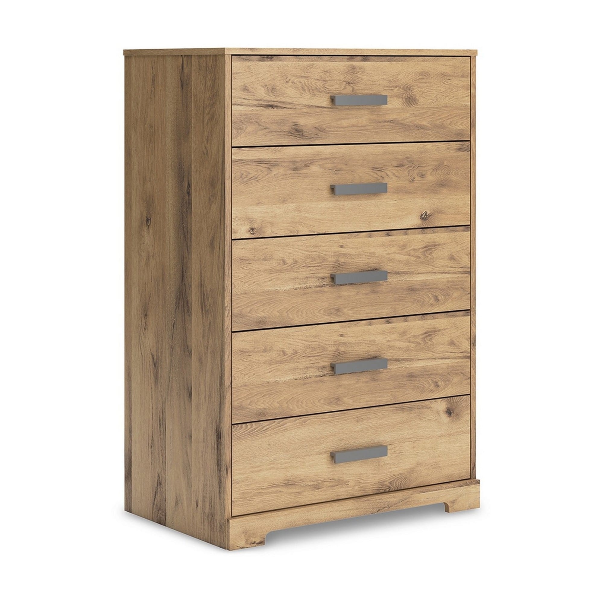 Reid 46 Inch Tall Dresser Chest， 5 Drawers， Rustic Natural Brown Finish - - 37962434 - Mycitystee