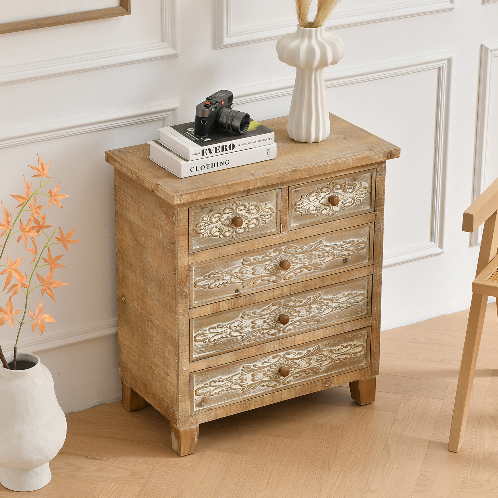 Retro Wooden Chest with 5-Drawer - - 37055256 - Mycitystee