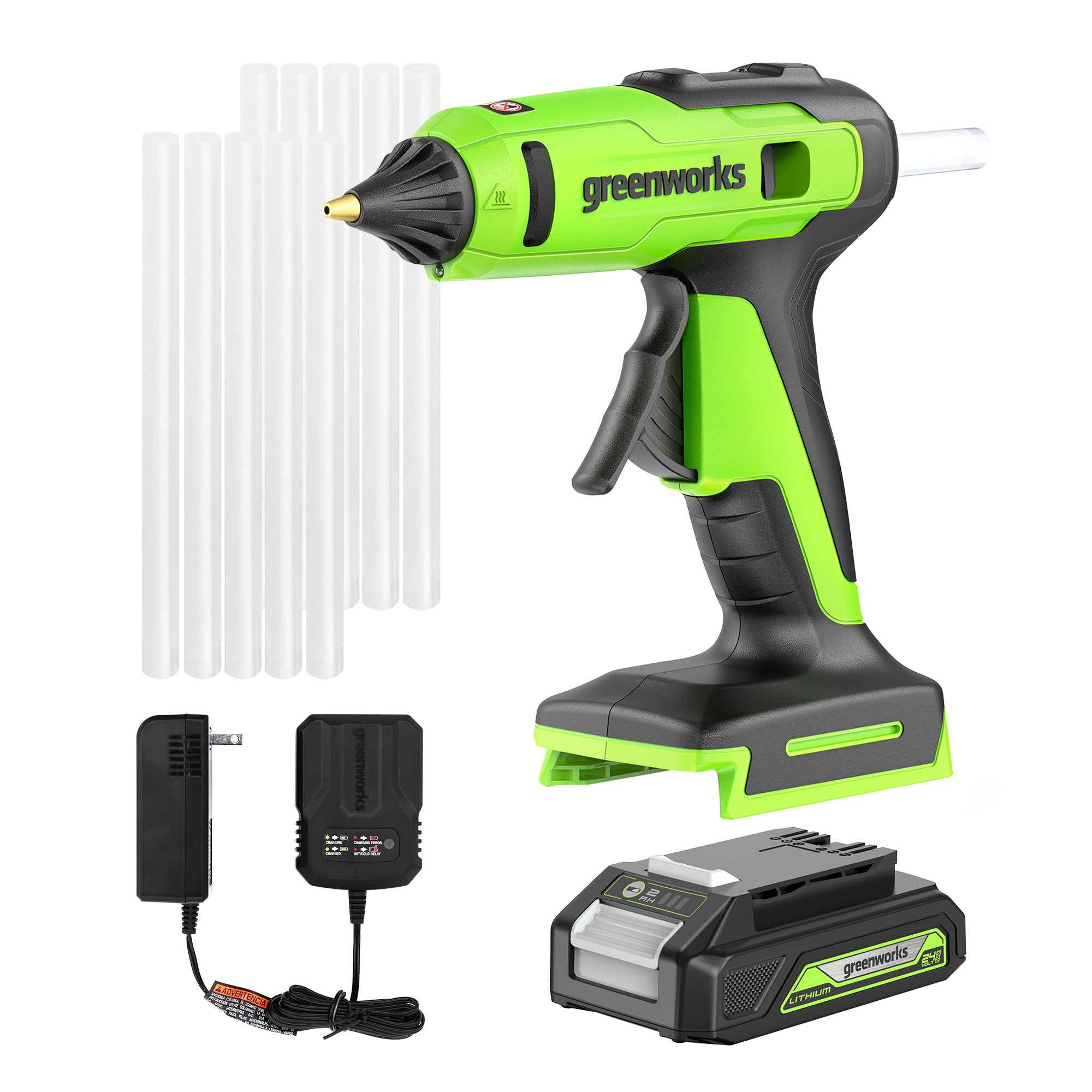 24V Cordless Glue Gun， Battery，  Charger | Greenworks Tools - Mycitystee