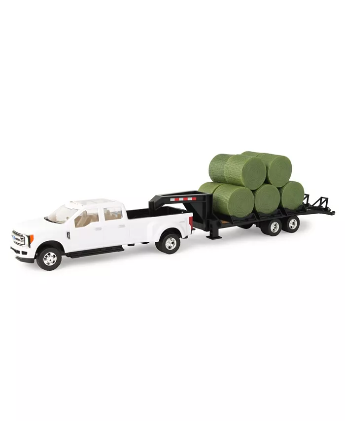 TOMY Ford F-350 1 32 Pickup with Gooseneck Trailer and 10 Bales - Mycitystee