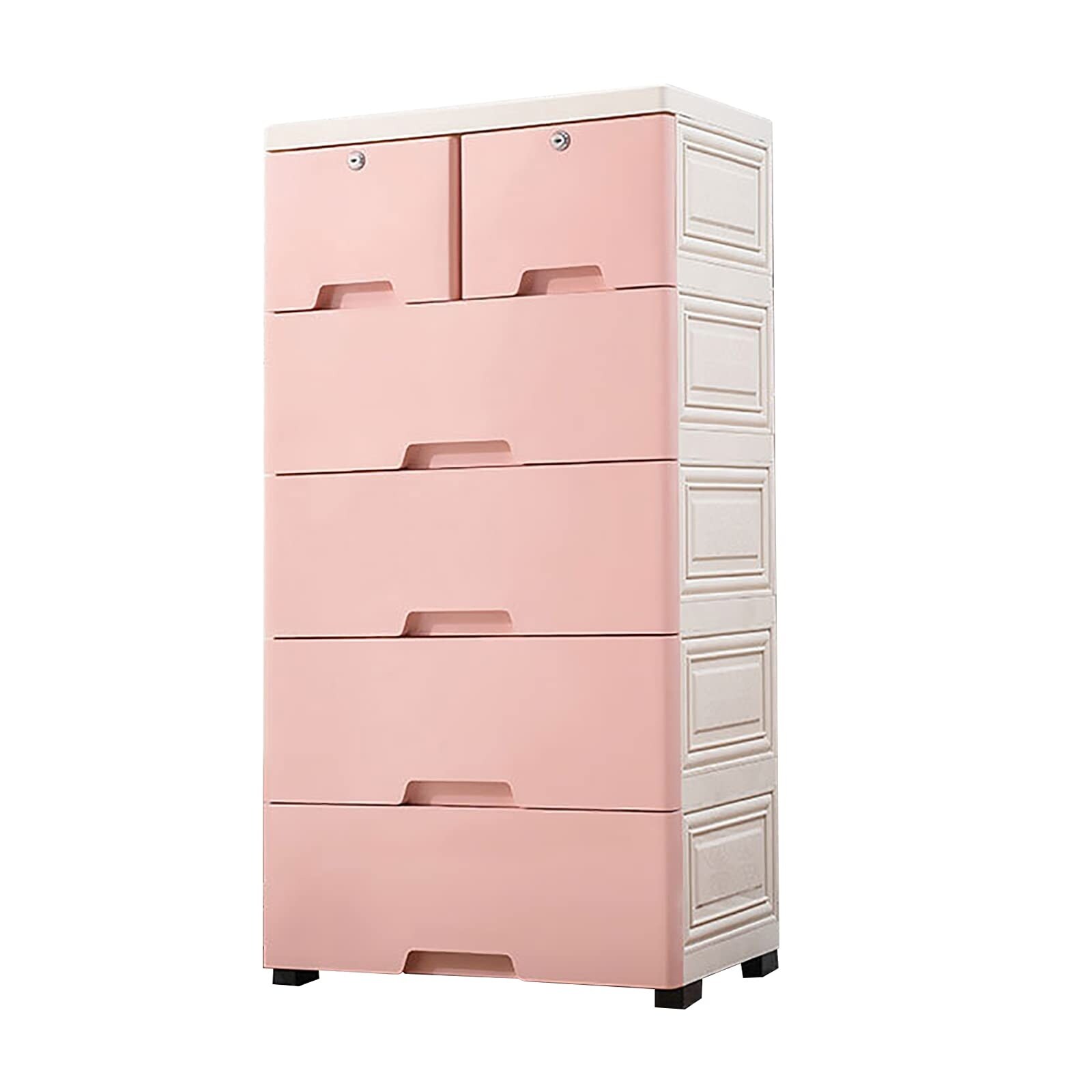 Plastic Drawers Dresser-Storage Cabinet with 6 Drawers-Portable Wardrobe for Storing Clothes，Top Drawer Can Locked - as picture - - 37668221 - Mycitystee