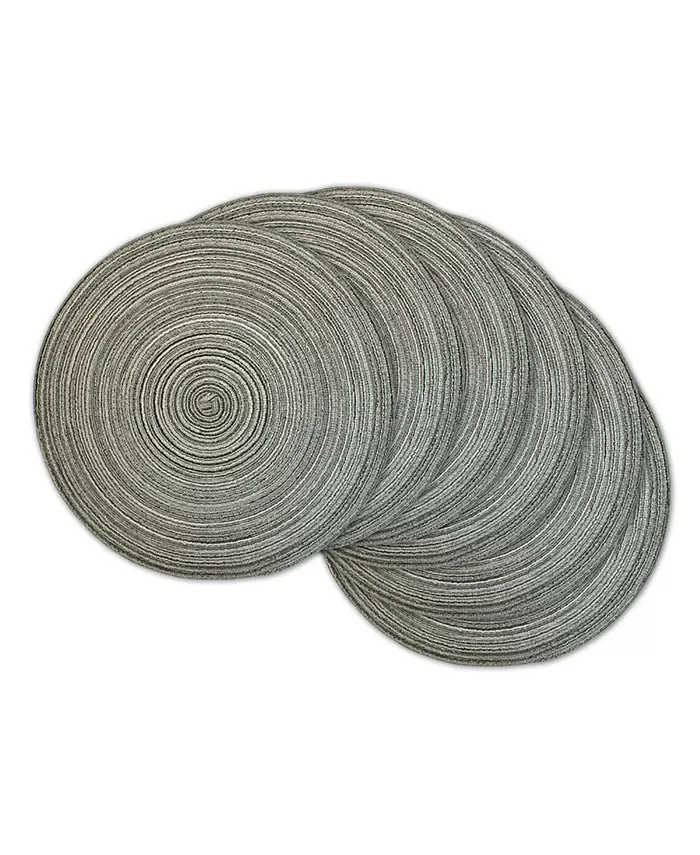 Design Imports Variegated Round Polypropylene Woven Placemat， Set of 6 - Mycitystee