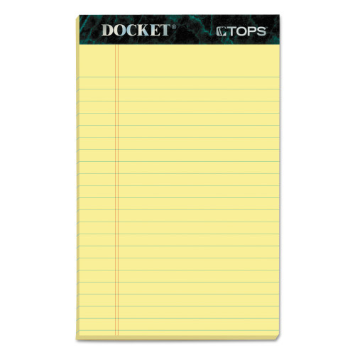 TOPS Docket Ruled Perforated Pads， Narrow Rule， 5 x 8， Canary， 50 Sheets， 12/Pack (63350) - Mycitystee