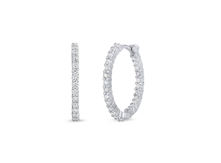 Roberto Coin 18KT Gold XS Inside Outside Diamond Hoop Earrings - Mycitystee