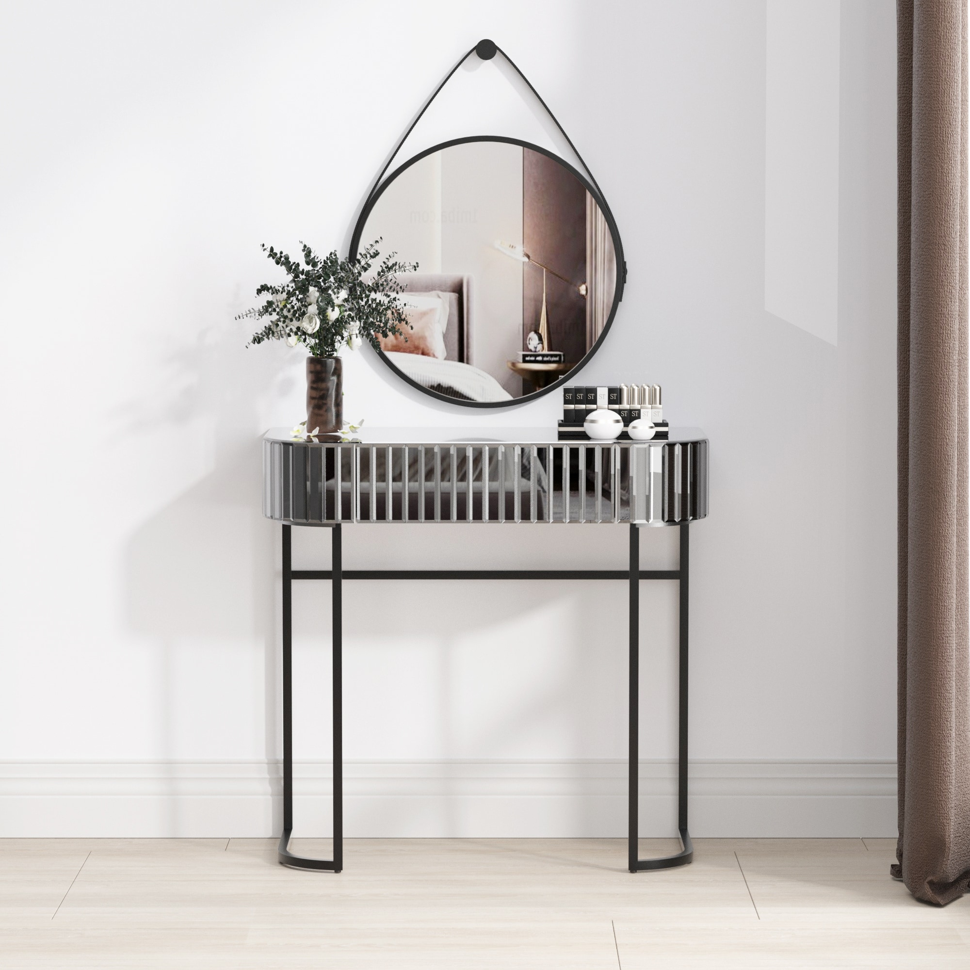 Mirror Striped Dresser in Grey - - 36146851 - Mycitystee