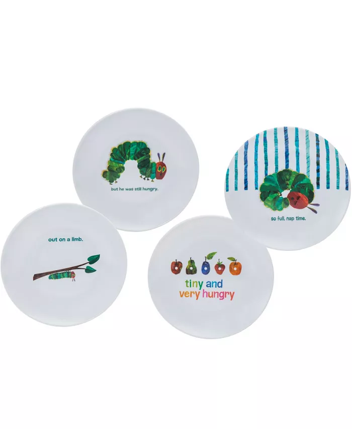 Godinger The World of Eric Carle， The Very Hungry Caterpillar Plate， Set of 4 - Mycitystee