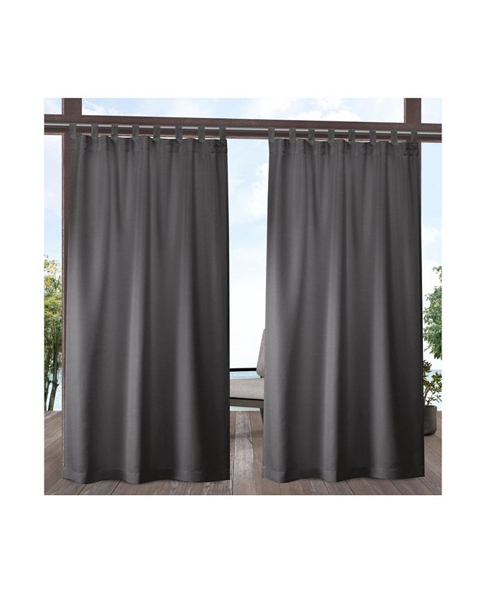 Exclusive Home Curtains Indoor - Outdoor Solid Cabana Tab Top Curtain Panel Pair， 54