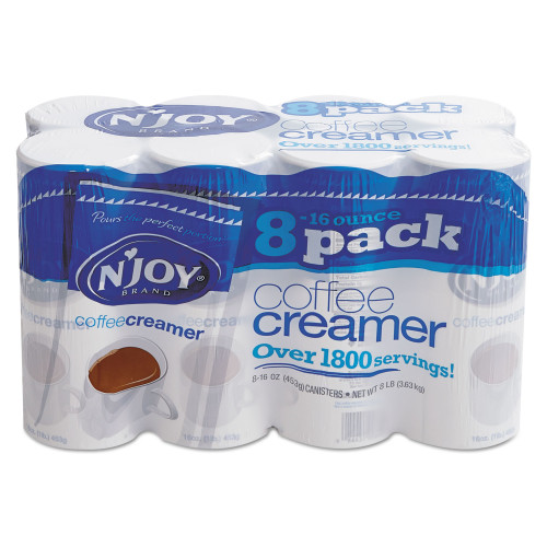 N'Joy Non-Dairy Coffee Creamer， 16 oz Canister， 8/Pack (827783) - Mycitystee