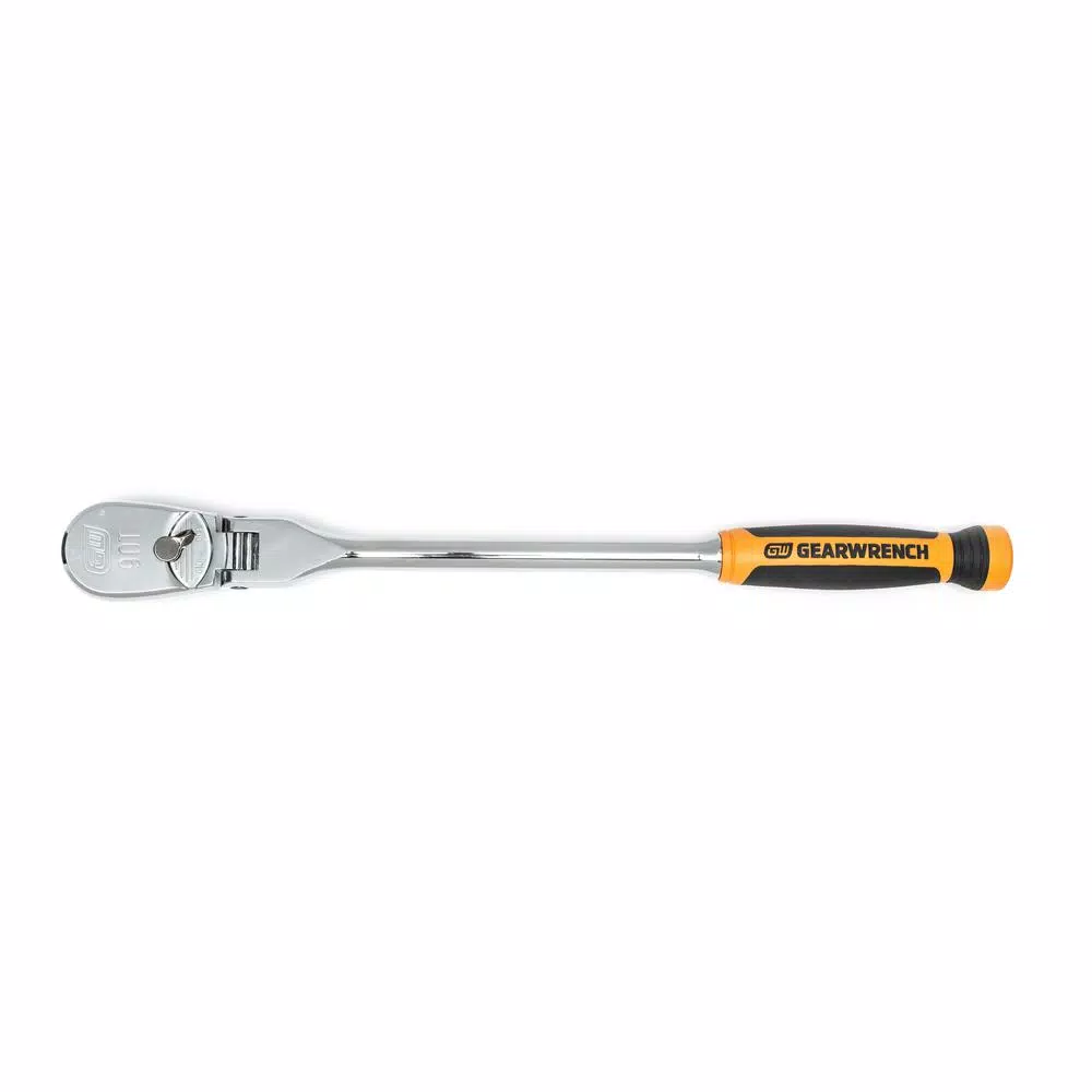 GEARWRENCH 1/2 in. Drive x 17 in. 90-Tooth Dual Material Flex Head Teardrop Ratchet and#8211; XDC Depot - Mycitystee