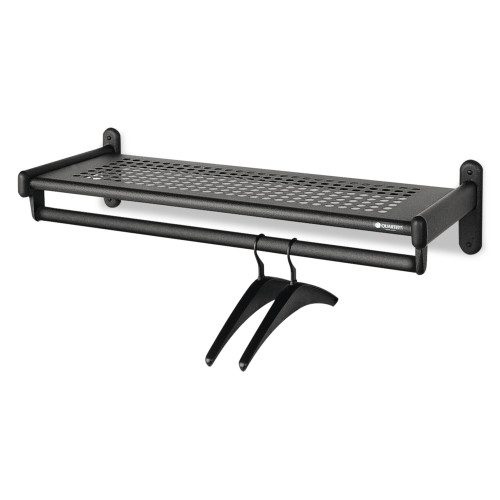 Quartet Metal Wall Shelf Rack， Powder Coated Textured Steel， 48w x 14.5d x 6h， Black (20404) - Mycitystee