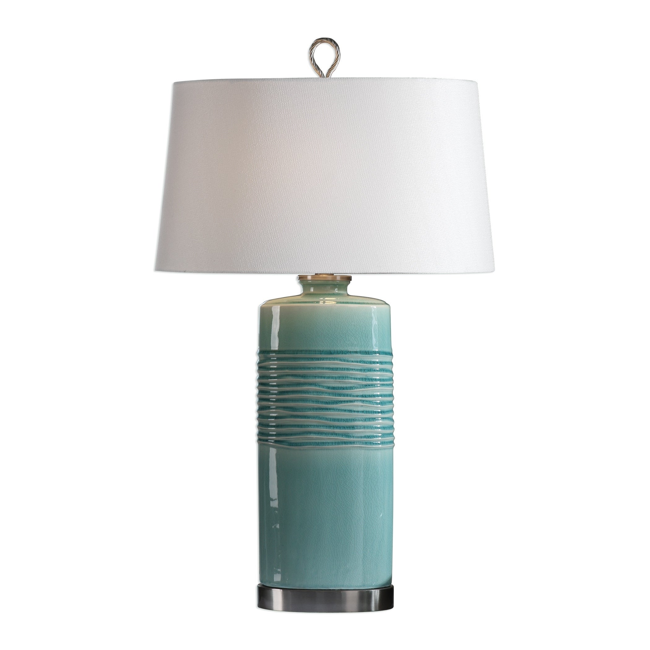 Uttermost Rila Distressed Teal 1-light Table Lamp - Mycitystee