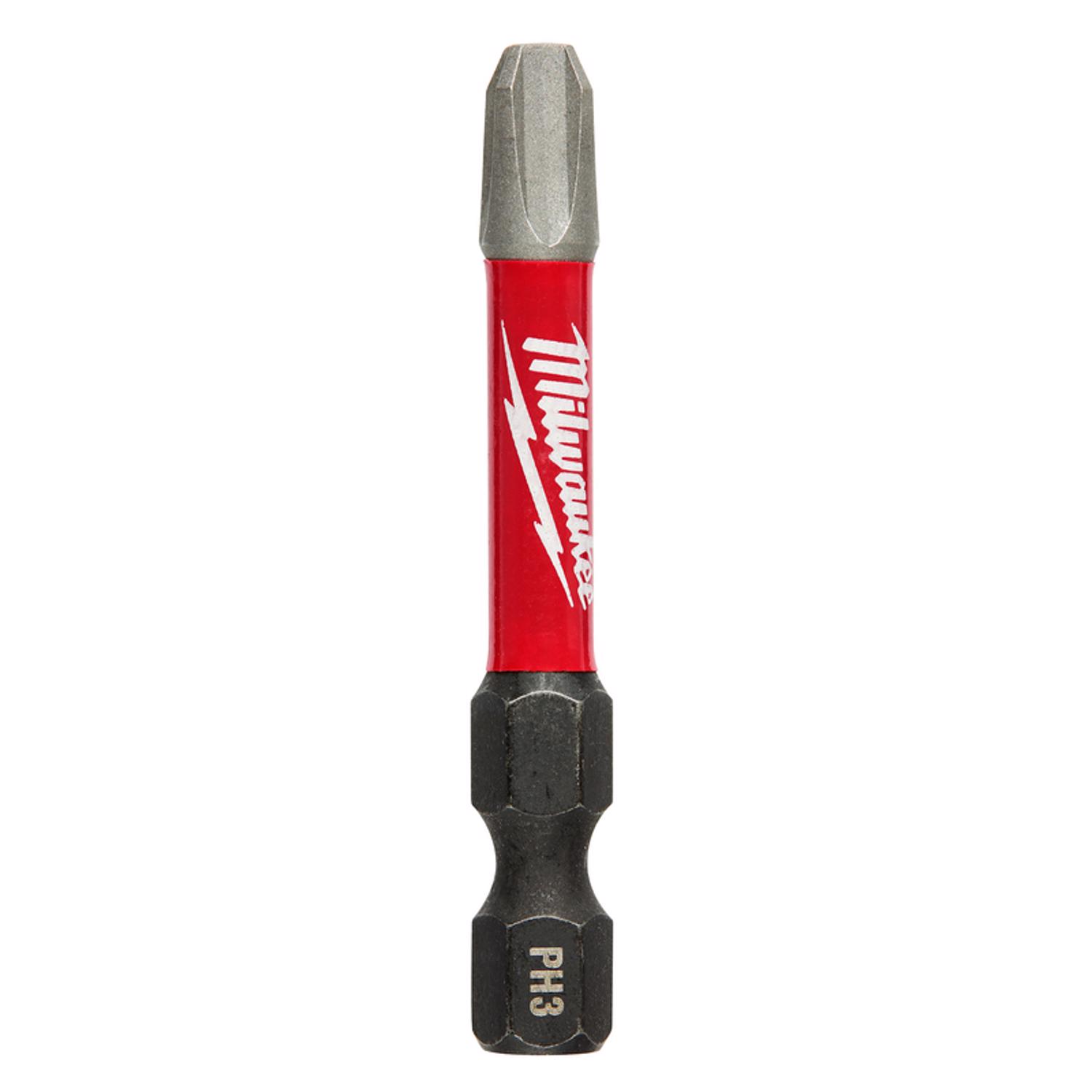 Milwaukee Shockwave Phillips #3 X 2 in. L Screwdriver Bit Steel 1 pc - Mycitystee