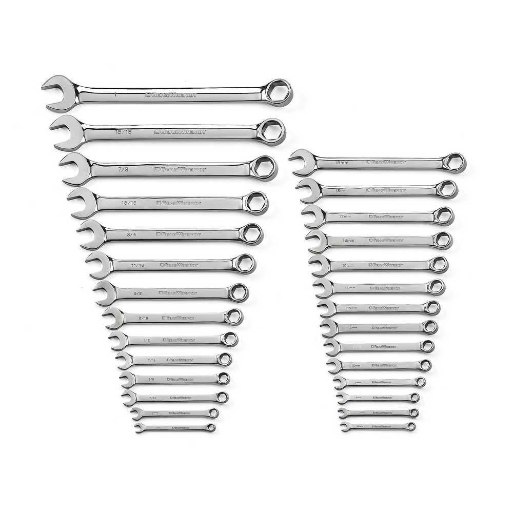 GEARWRENCH Combination Wrench Set 28-Pc Full Polish SAE/Metric 81923 from GEARWRENCH - Mycitystee