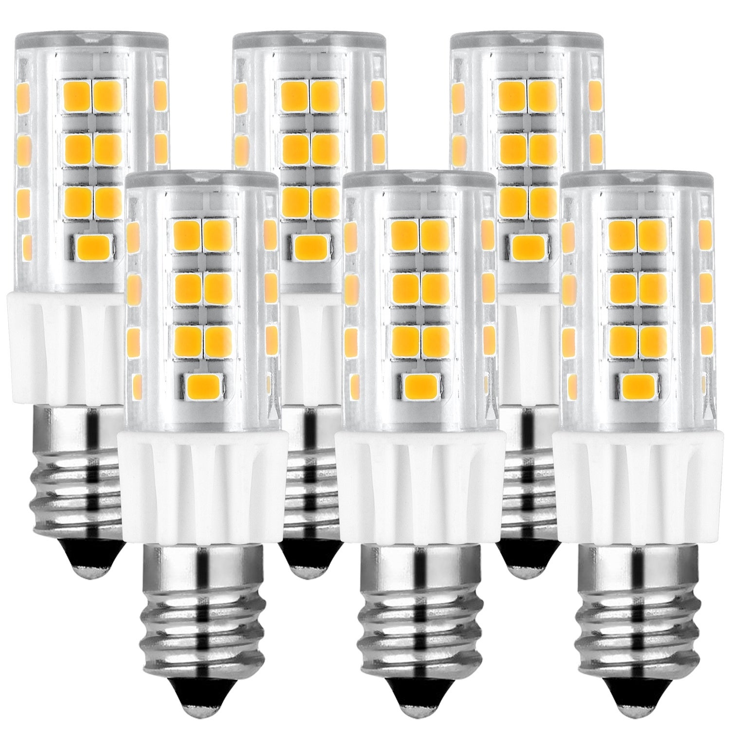 Luxrite Dimmable E12 LED Bulb T4/T3， 40W Equivalent， 500 Lumens， Mini Candelabra LED Bulb， ETL Listed (6 Pack) - Mycitystee
